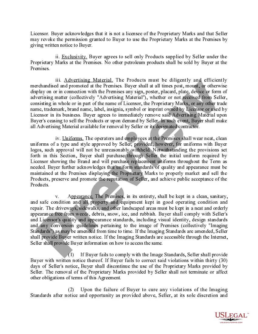 Preview Fuel Sales Agreement/Branded Agreement