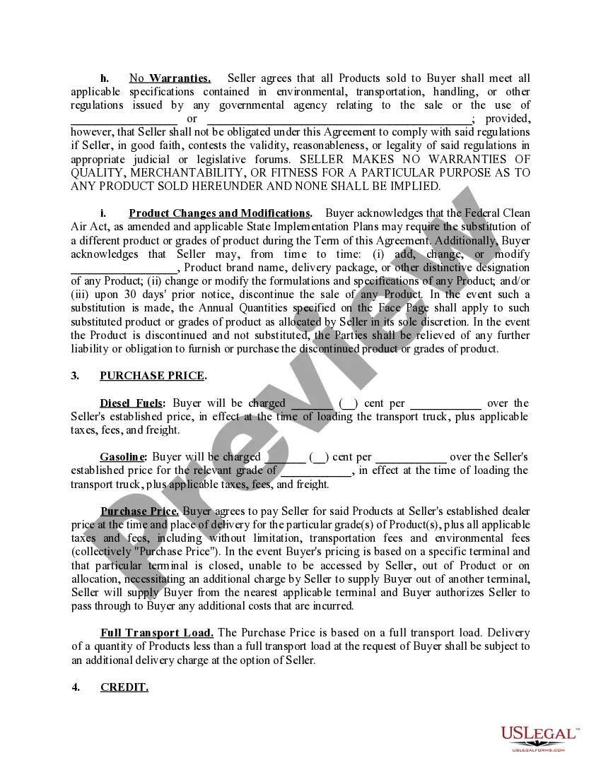 Preview Fuel Sales Agreement/Branded Agreement