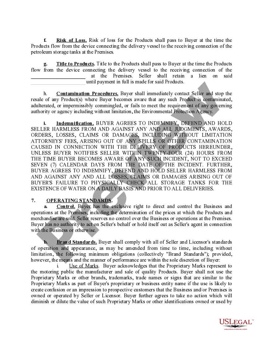 Preview Fuel Sales Agreement/Branded Agreement