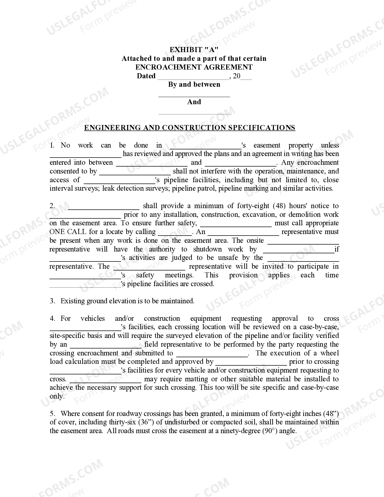 Orlando Florida Encroachment Agreement US Legal Forms