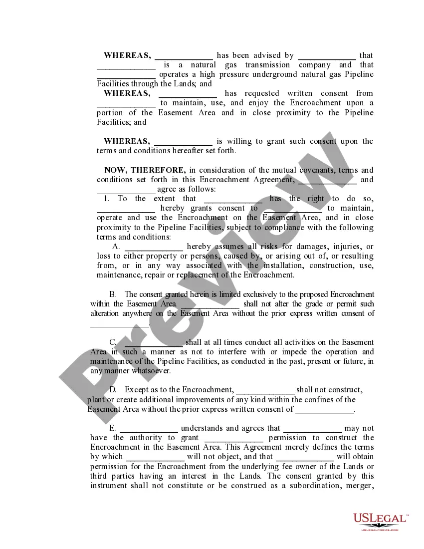 Get Encroachment Agreement Preview Encroachment Agreement