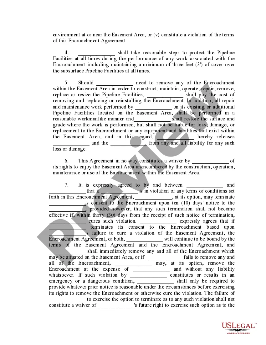 Get Encroachment Agreement Preview Encroachment Agreement
