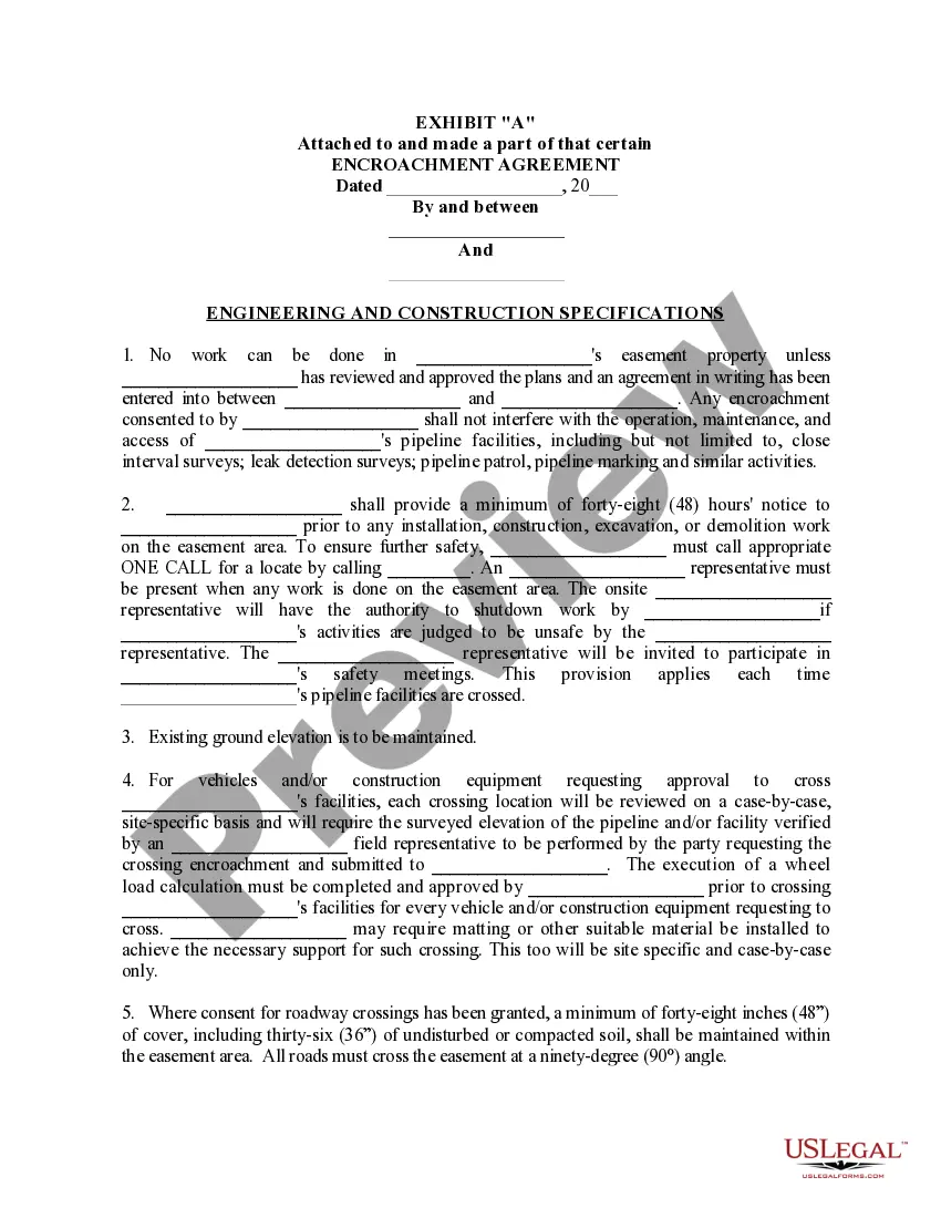 Get Encroachment Agreement Preview Encroachment Agreement