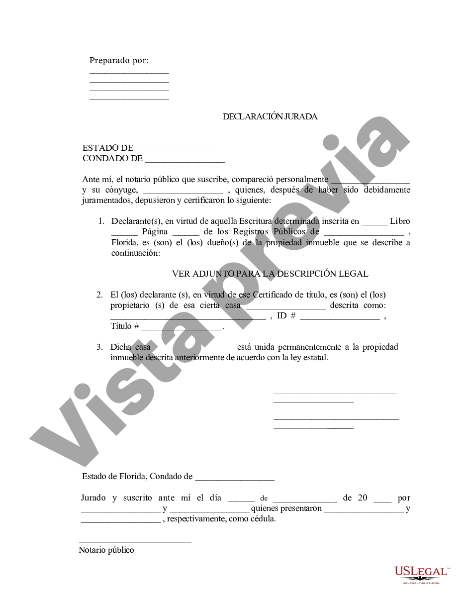 Declaracion Jurada Florida Form Printable - Printable Forms Free Online