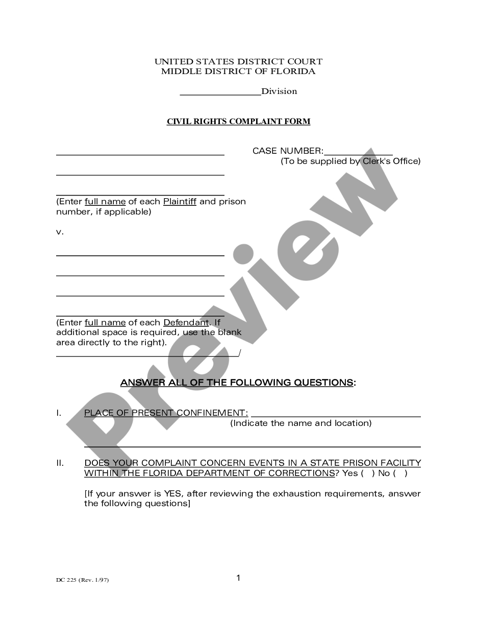 page 3 Civil Rights Complaint Form preview