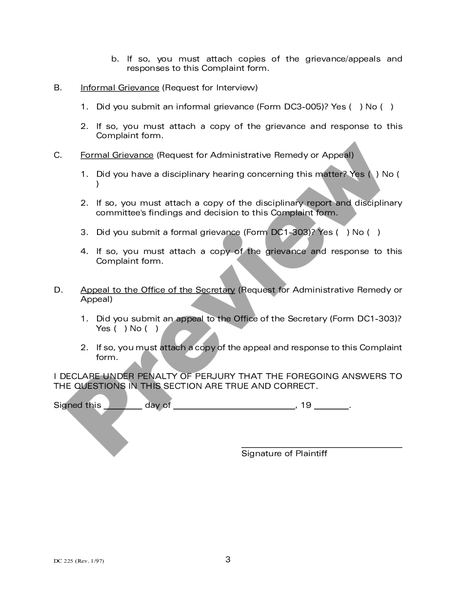 page 5 Civil Rights Complaint Form preview