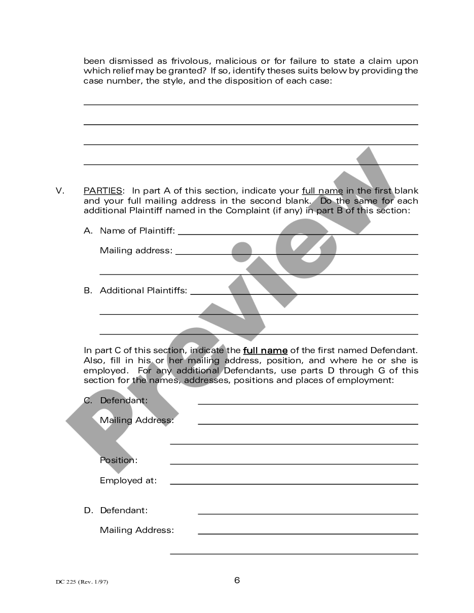 page 8 Civil Rights Complaint Form preview