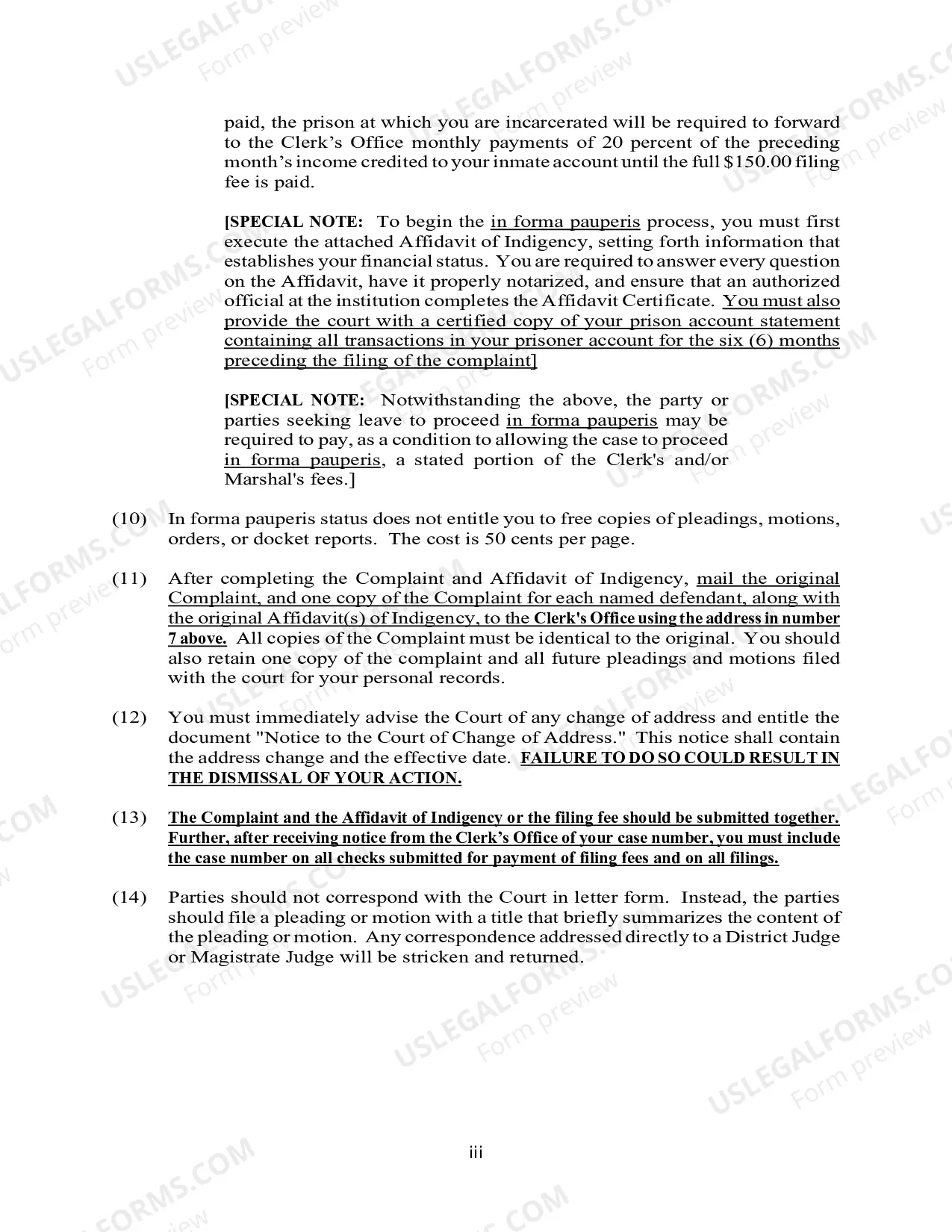 Preview Civil Rights Complaint Form