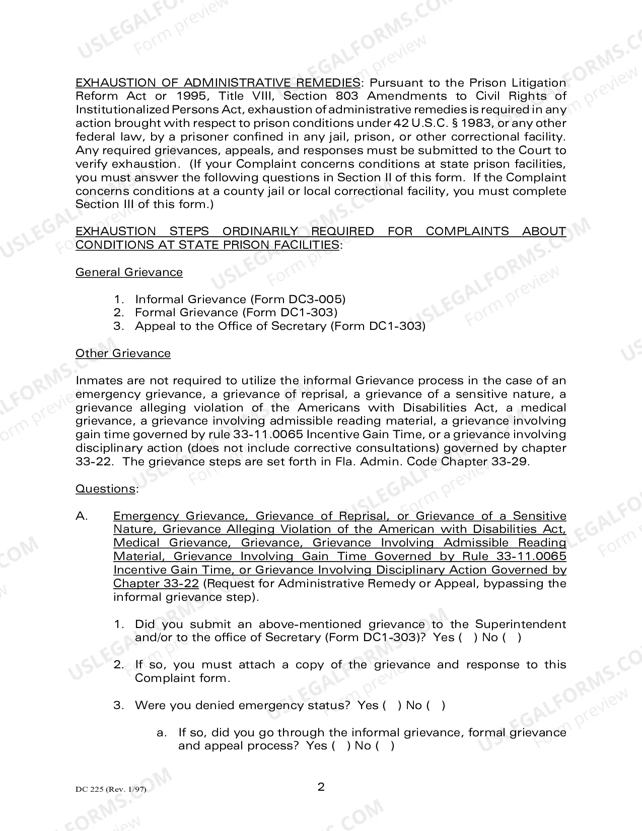 Preview Civil Rights Complaint Form