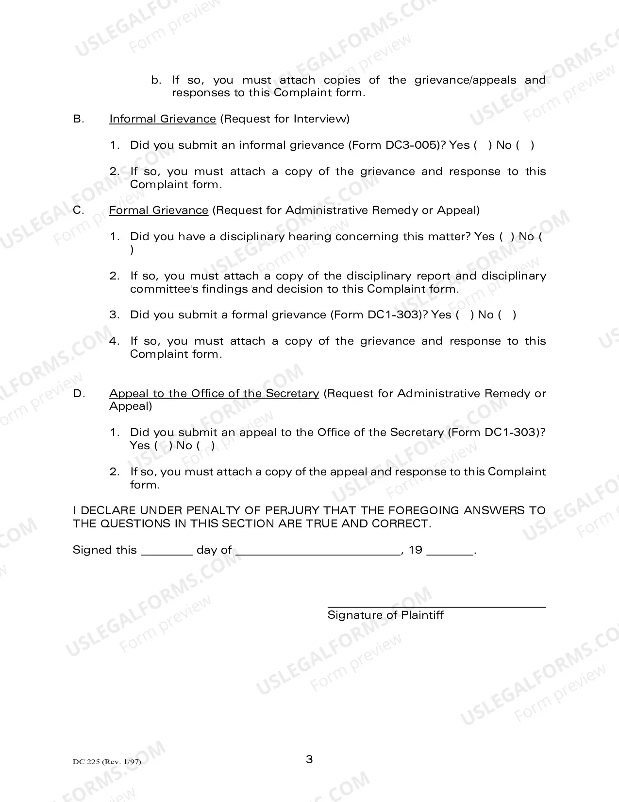 Preview Civil Rights Complaint Form
