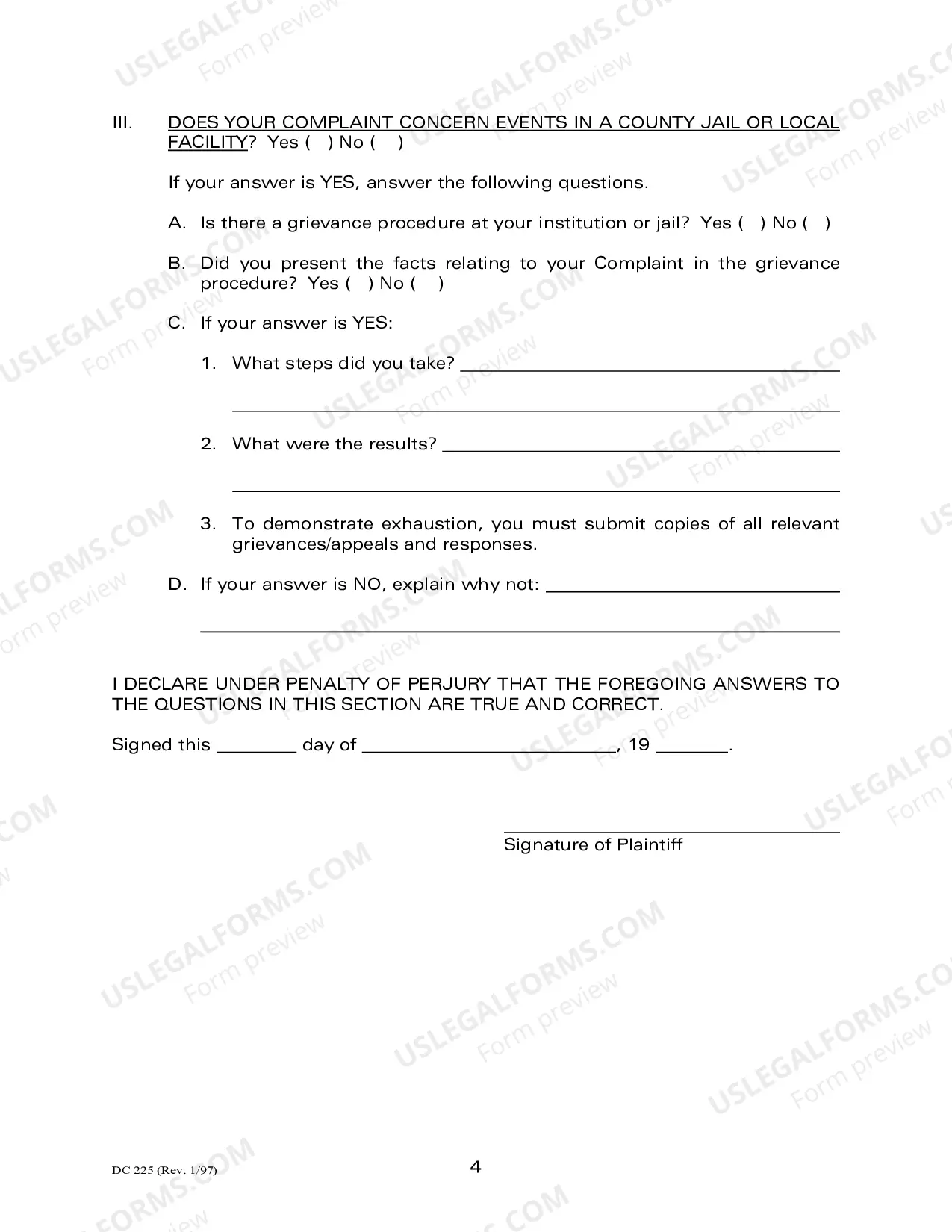 Preview Civil Rights Complaint Form