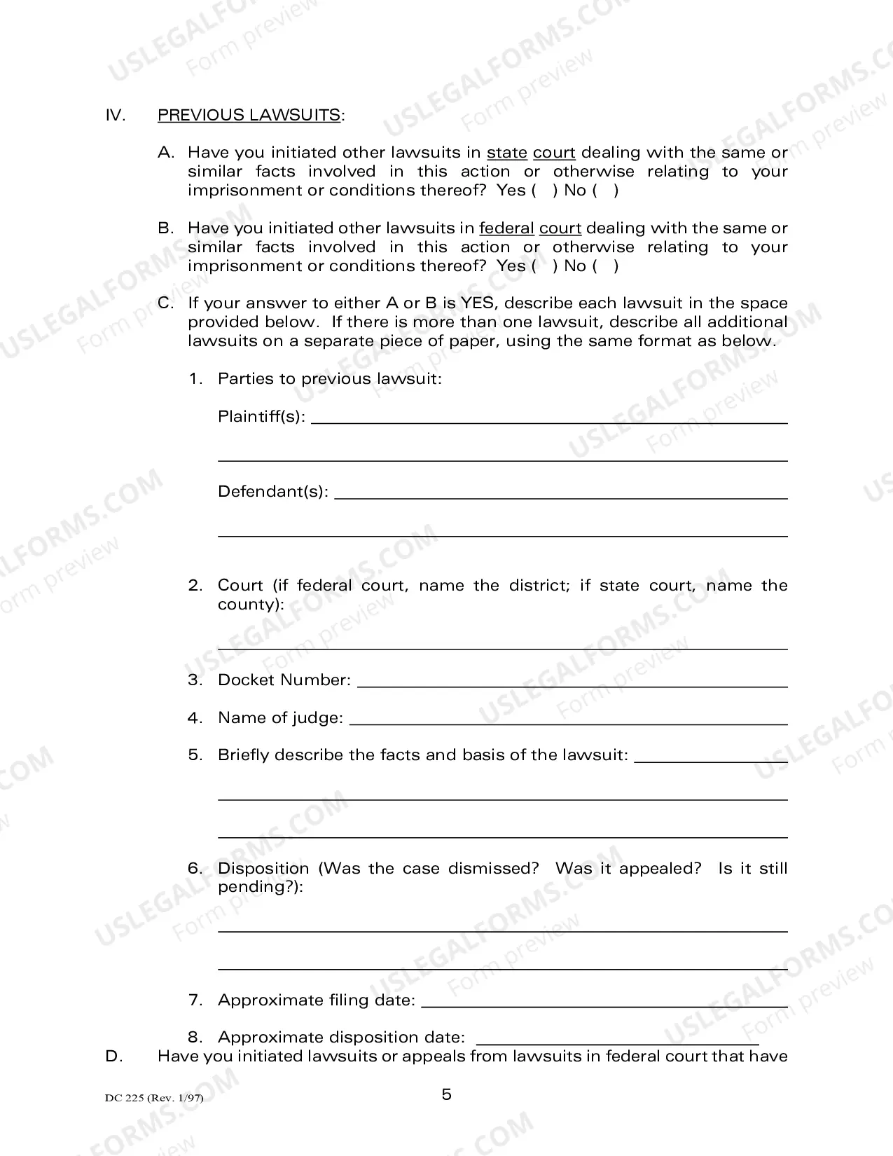 Preview Civil Rights Complaint Form