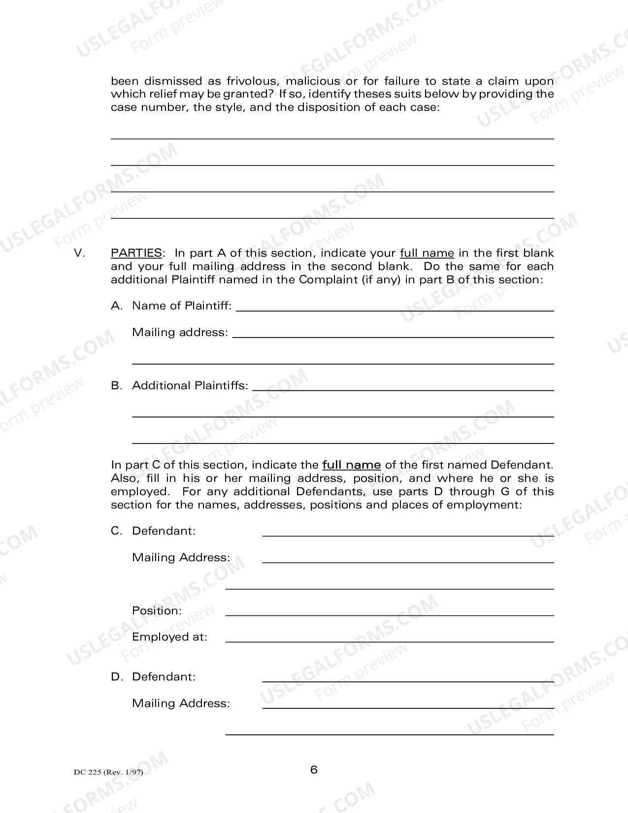 Preview Civil Rights Complaint Form