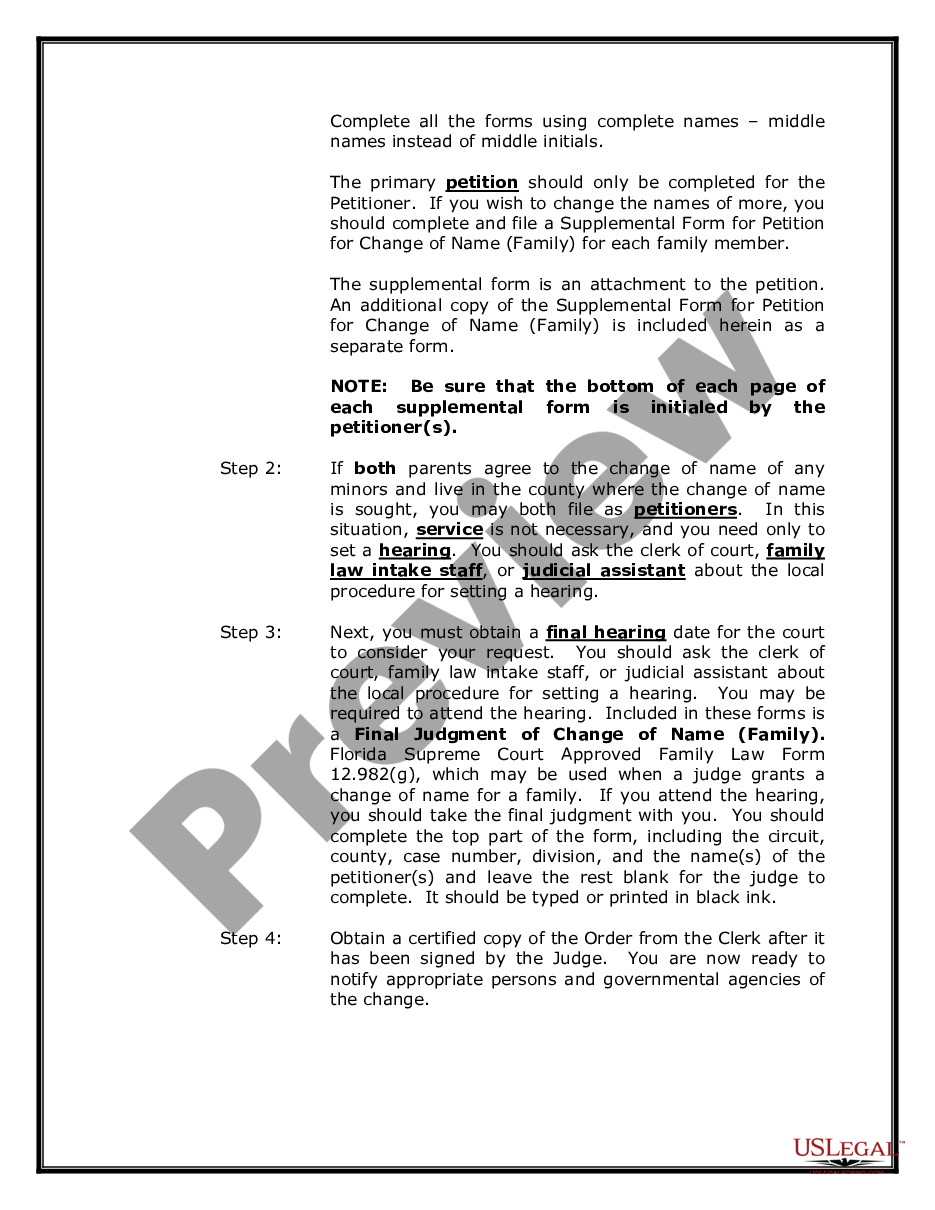 page 3 Name Change Instructions and Forms Package for a Family preview