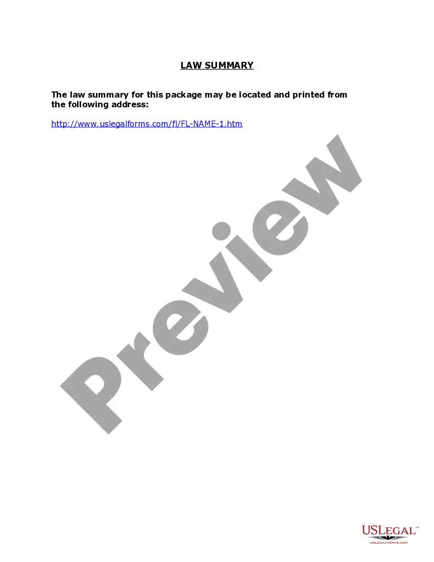 Preview Florida Name Change Instructions and Forms Package for a Family