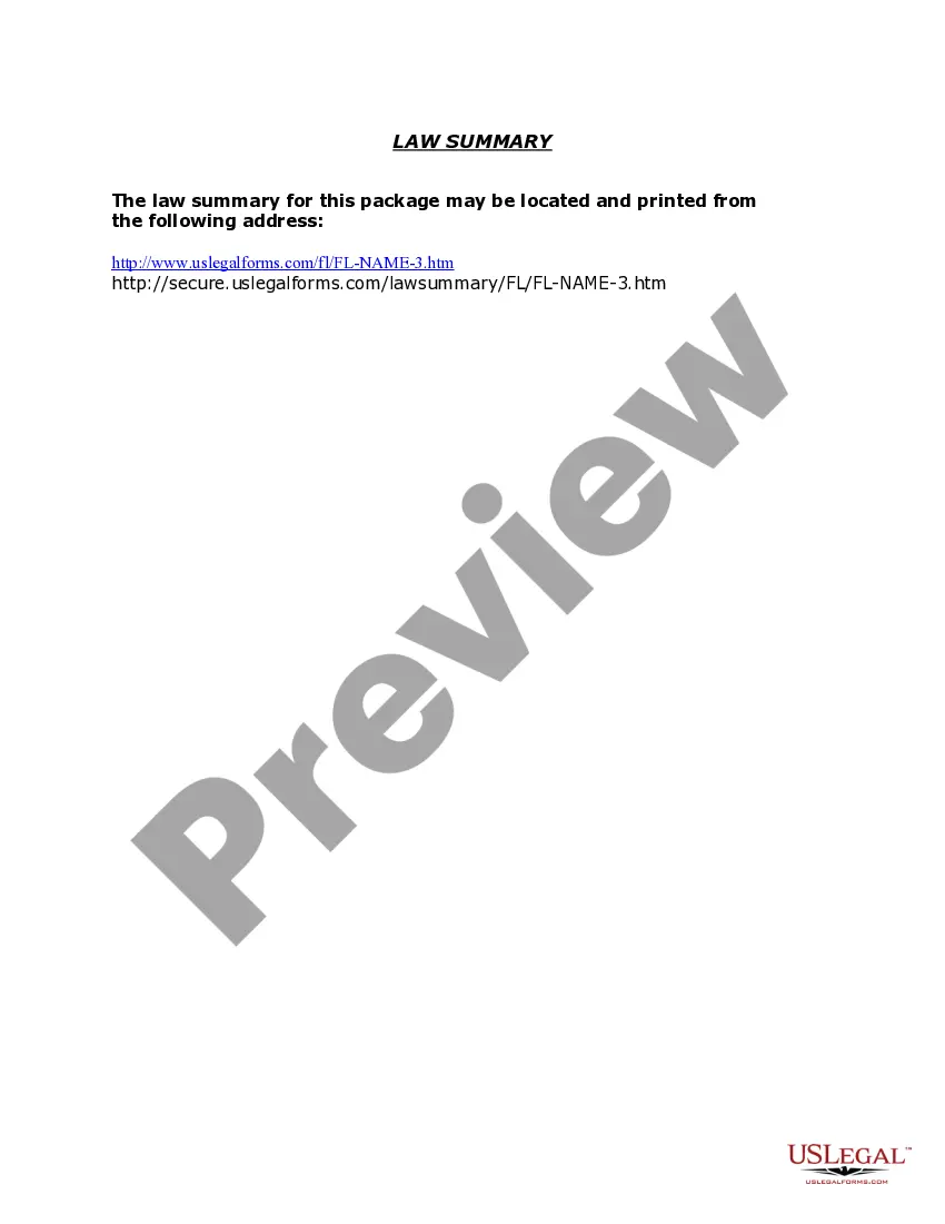 Preview Florida Name Change Instructions and Forms for an Adult in Escambia County Only