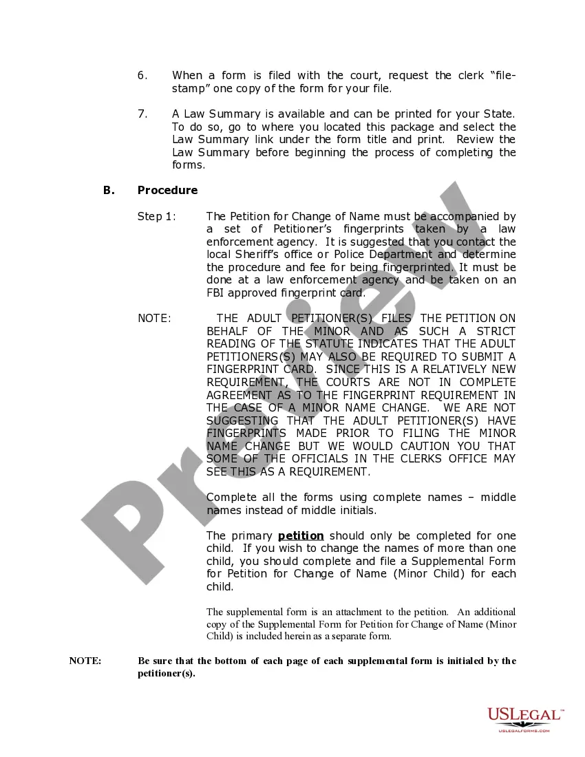 Get Florida Name Change Instructions and Forms for a Minor Child in Escambia County Only Preview Florida Name Change Instructions and Forms for a Minor Child in Escambia County Only
