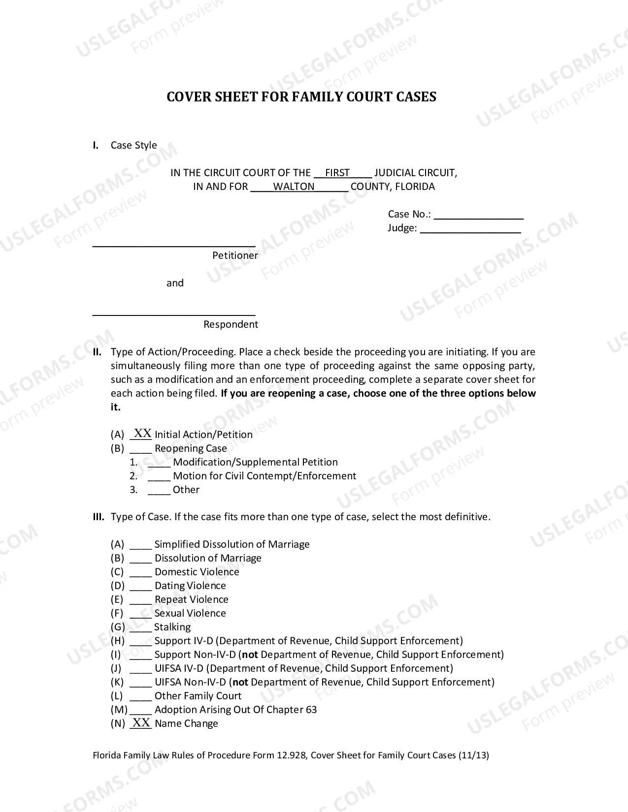 Preview Name Change Instructions and Forms for an Adult in Walton County Only