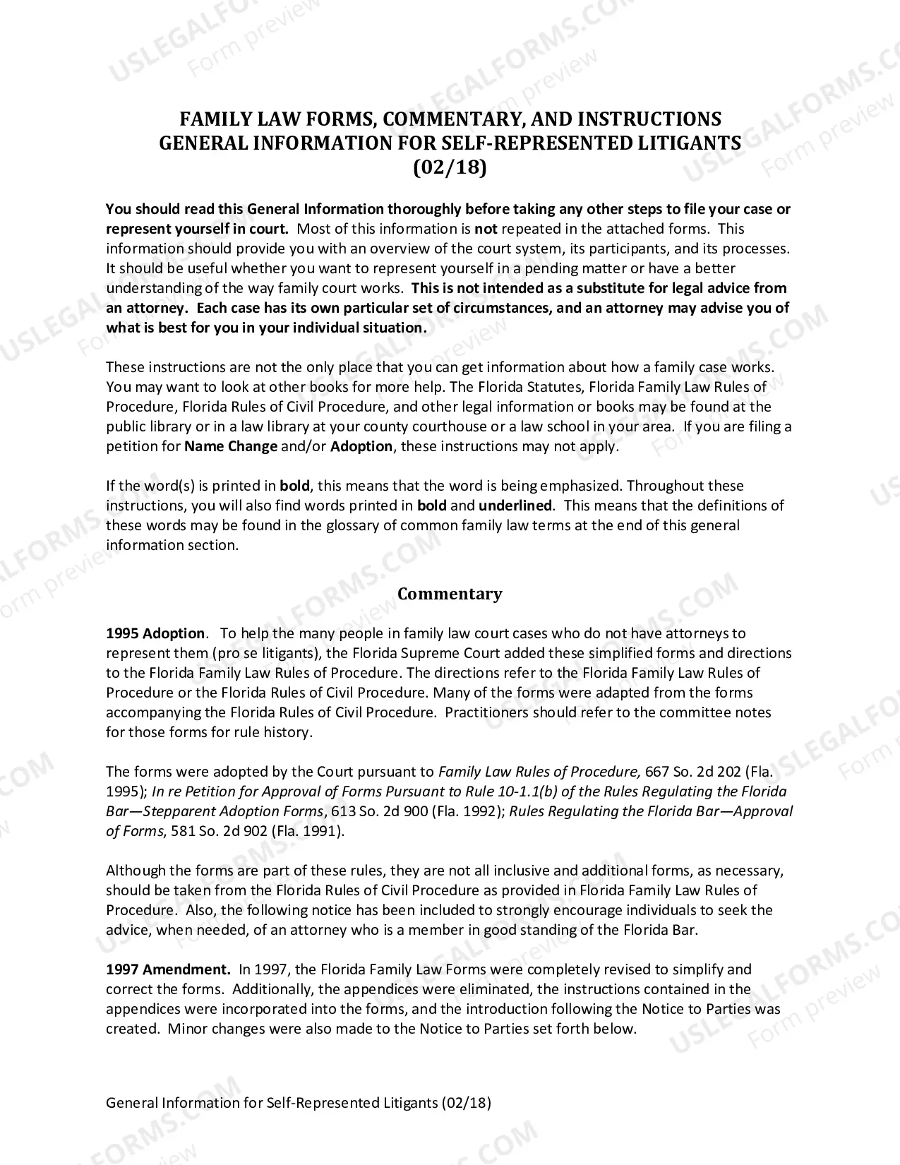 Preview Name Change Instructions and Forms for an Adult in Clay County Only