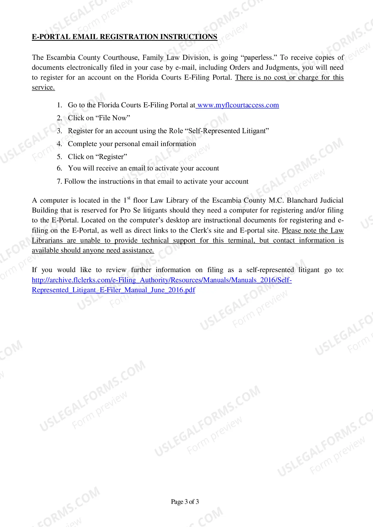 Preview Instructions for Filing an Adult Petition for Change of Name in Escambia County Only