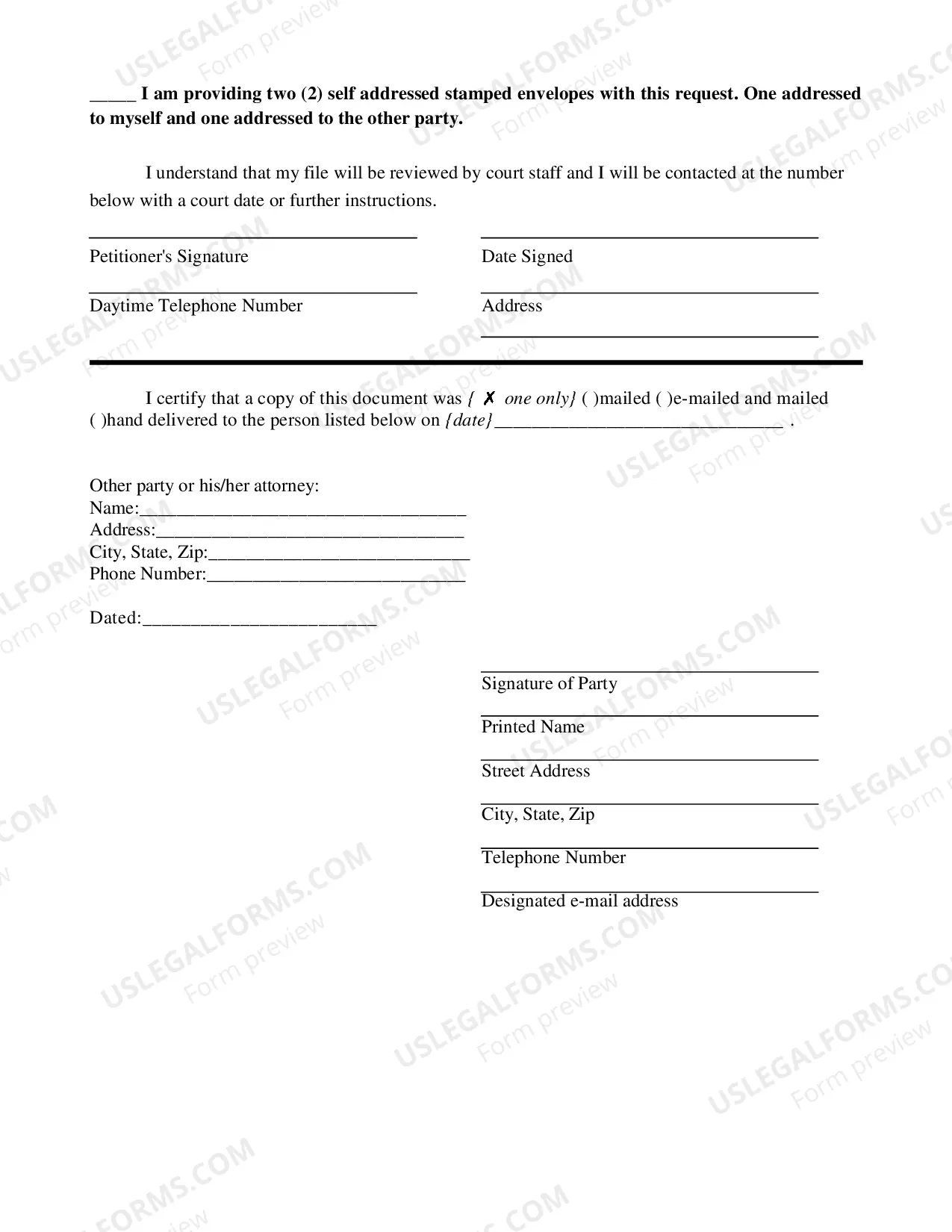 Preview Request for Hearing for Name Change in Escambia County Only