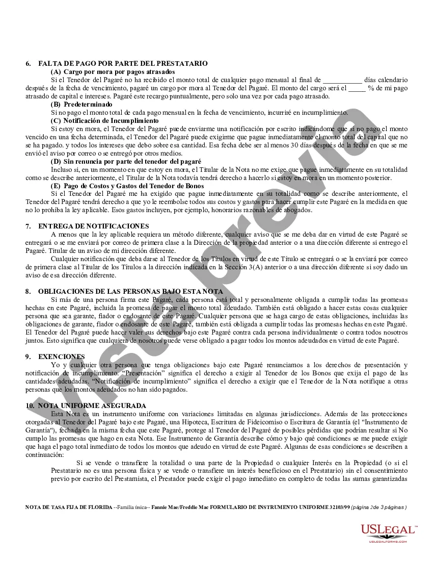 Preview Pagaré garantizado de Florida