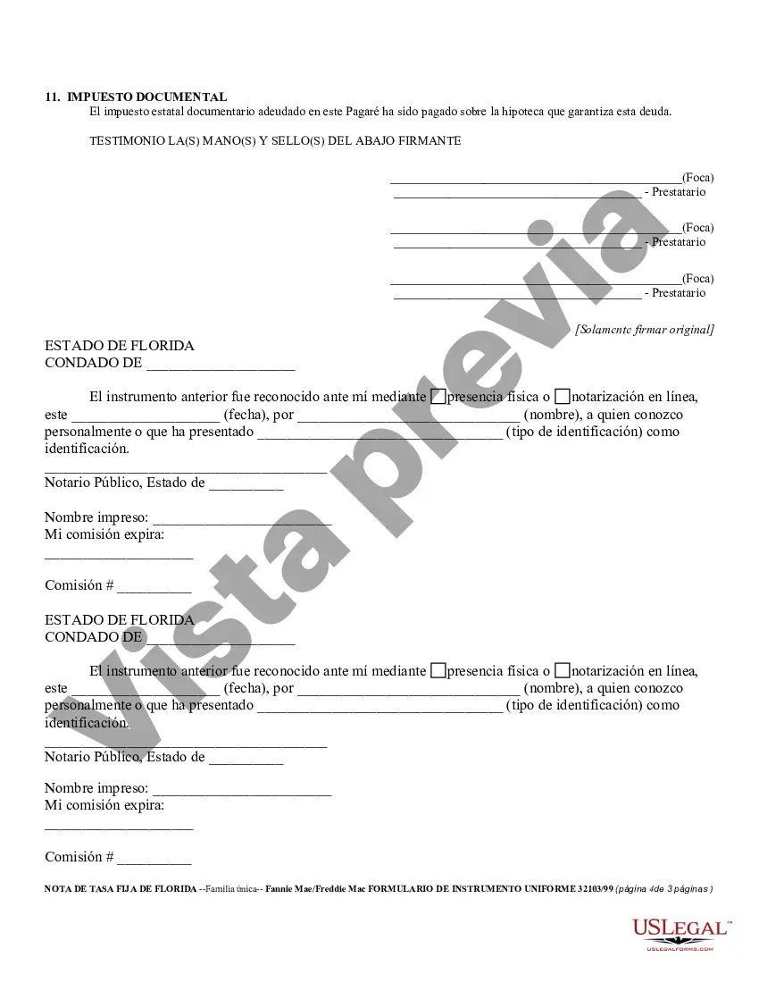 Preview Pagaré garantizado de Florida