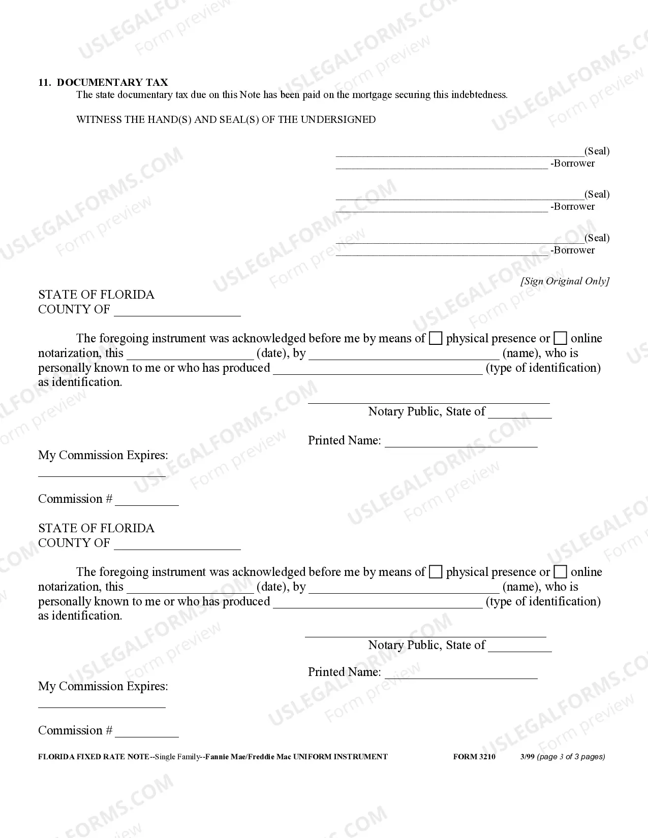 Preview Florida Secured Promissory Note