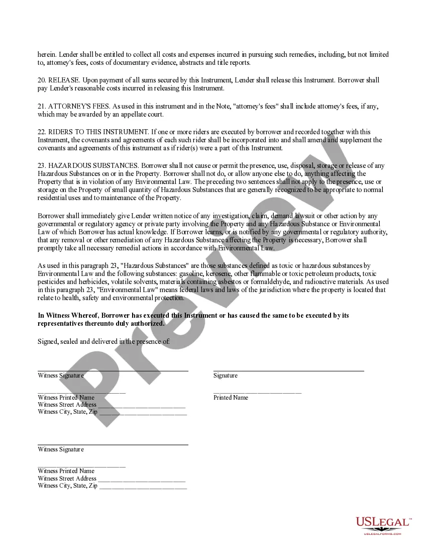 Preview Fixed Rate Mortgage Note with Balloon Payment