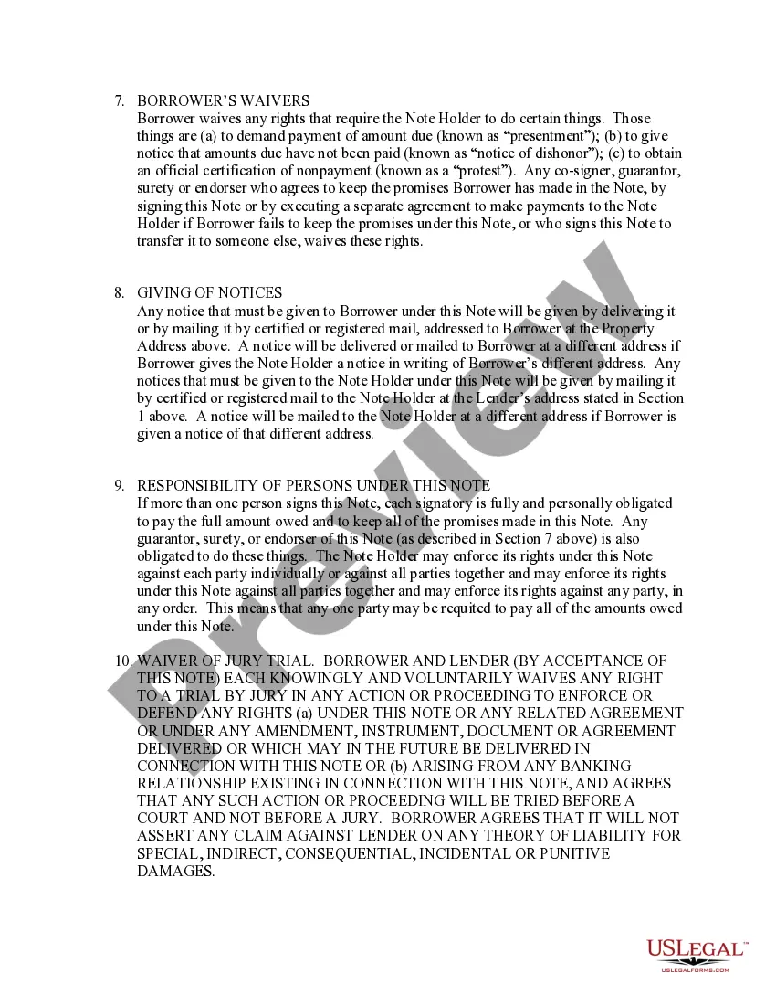 Preview Promissory Note