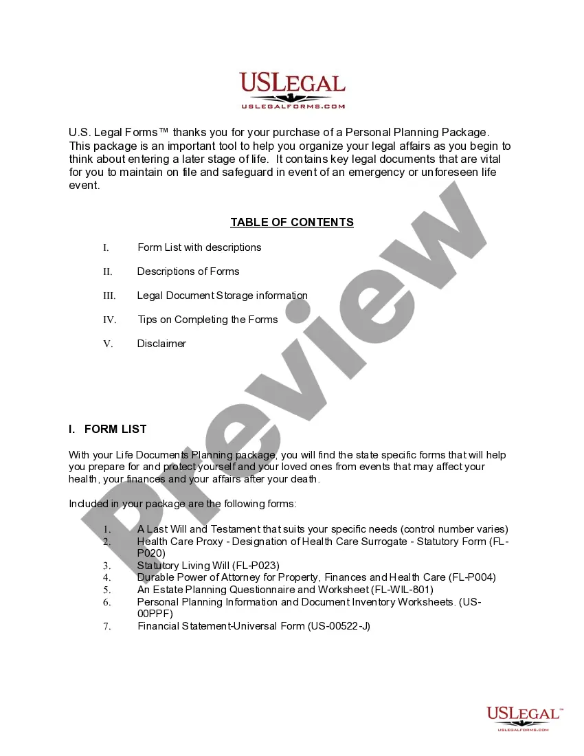 Get Florida Life Documents Planning Package, including Will, Power of Attorney and Living Will Preview Florida Life Documents Planning Package, including Will, Power of Attorney and Living Will