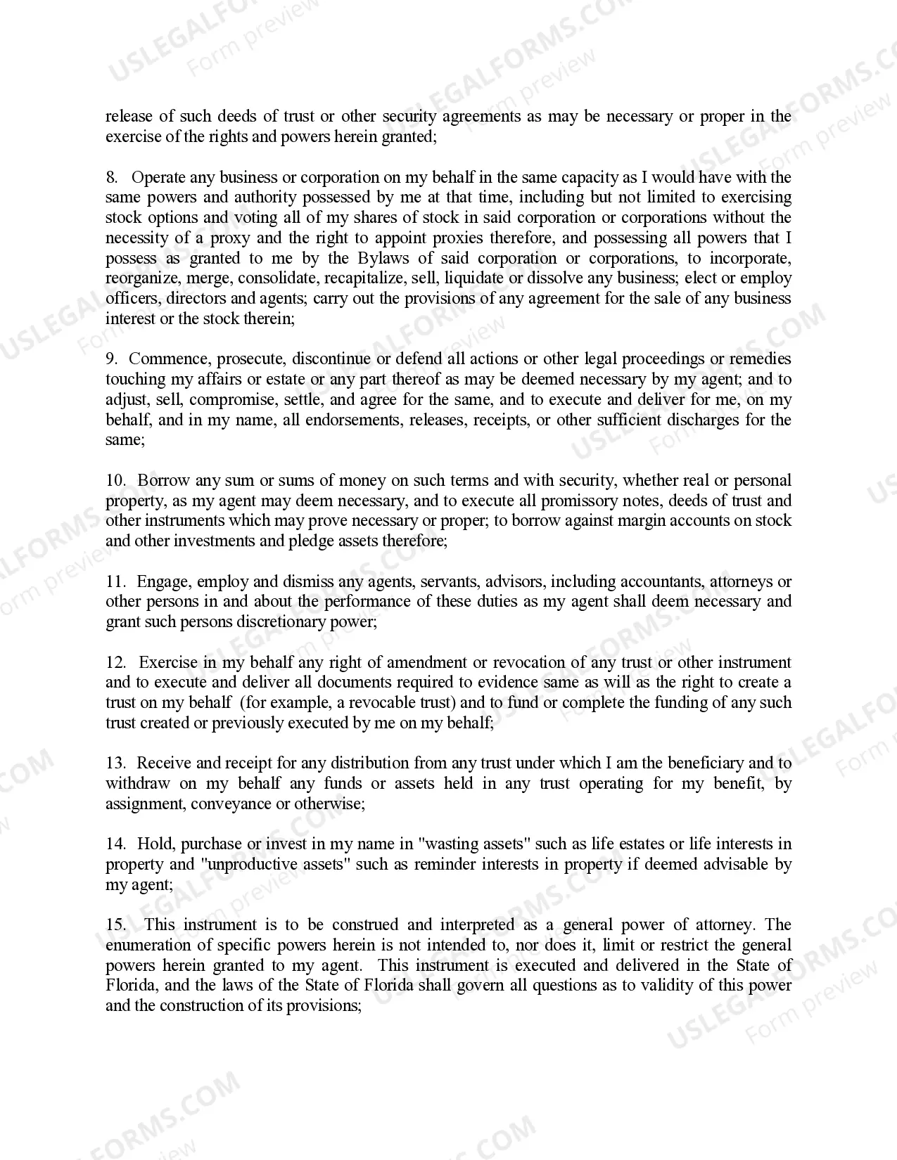 Preview General Power of Attorney - Finances and Property - Nondurable