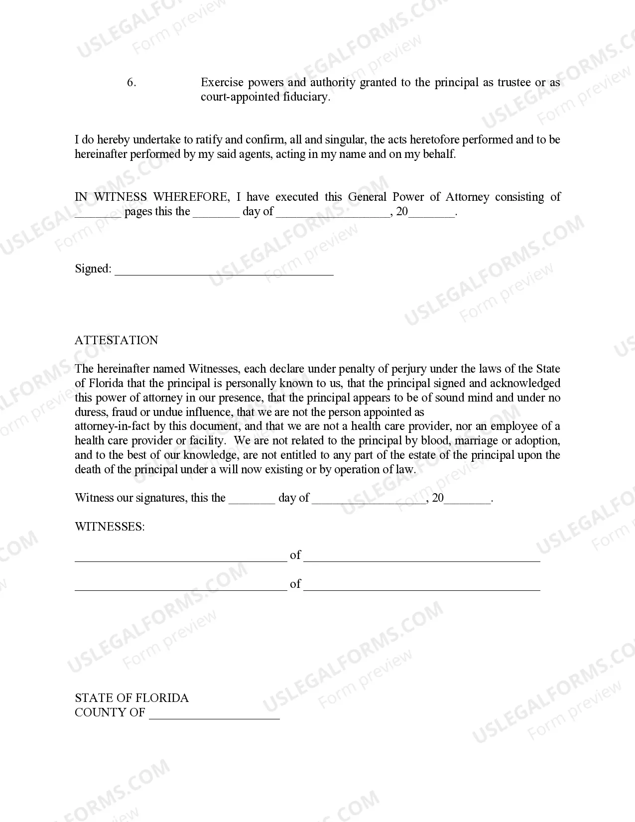 Preview General Power of Attorney - Finances and Property - Nondurable