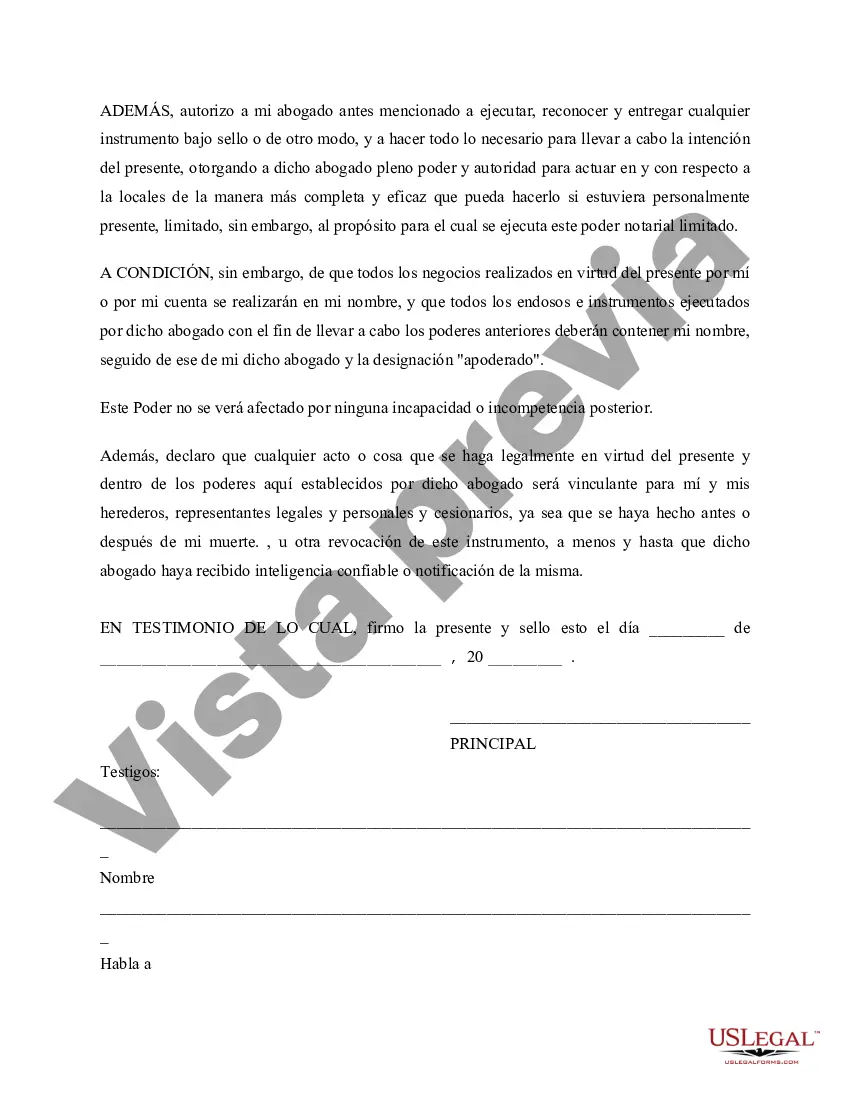 Get Poder notarial limitado - Poderes limitados Preview Poder notarial limitado - Poderes limitados
