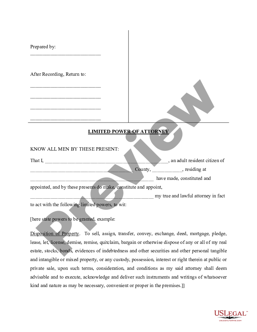 Florida Limited Power Of Attorney Form Us Legal Forms 4388