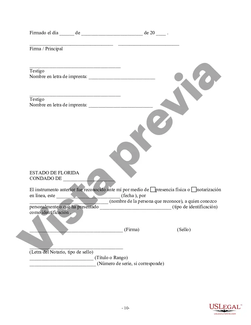 Preview Poder General Duradero para Bienes y Finanzas o Financiero Efectivo Inmediatamente