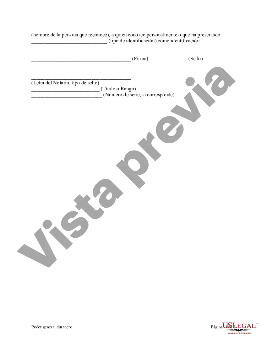 Preview Poder notarial duradero para la propiedad, las finanzas y la atención médica