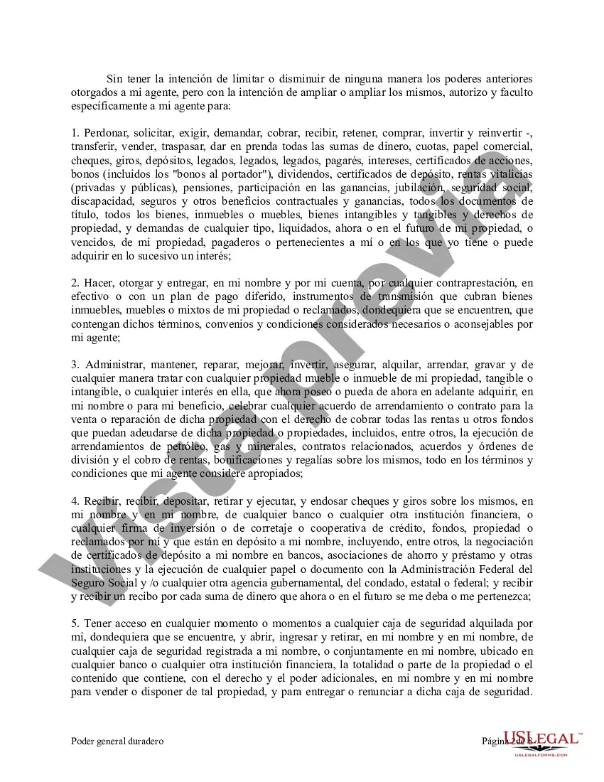 Preview Poder notarial duradero para la propiedad, las finanzas y la atención médica