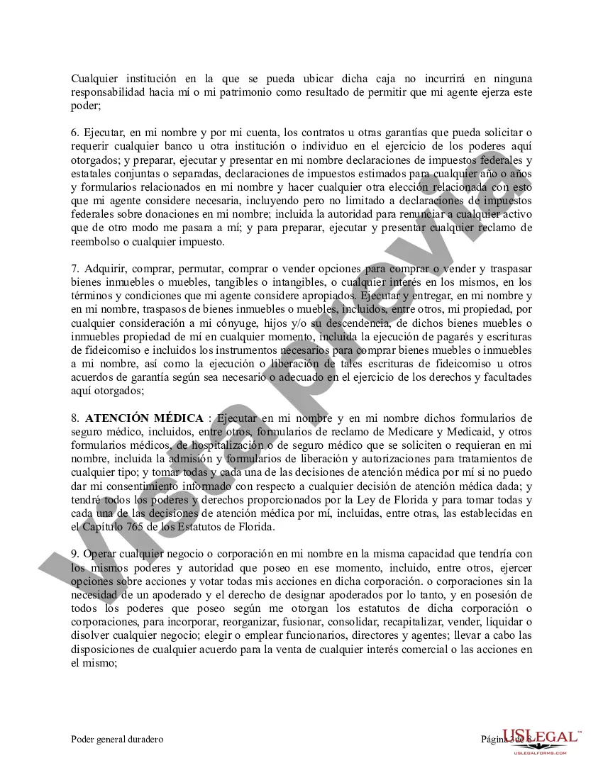 Preview Poder notarial duradero para la propiedad, las finanzas y la atención médica