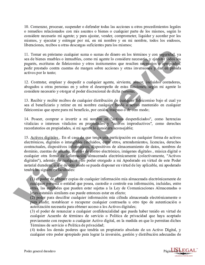 Preview Poder notarial duradero para la propiedad, las finanzas y la atención médica