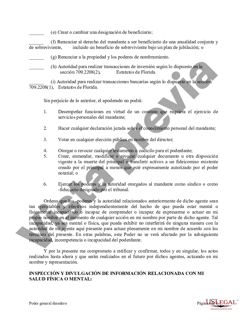 Preview Poder notarial duradero para la propiedad, las finanzas y la atención médica