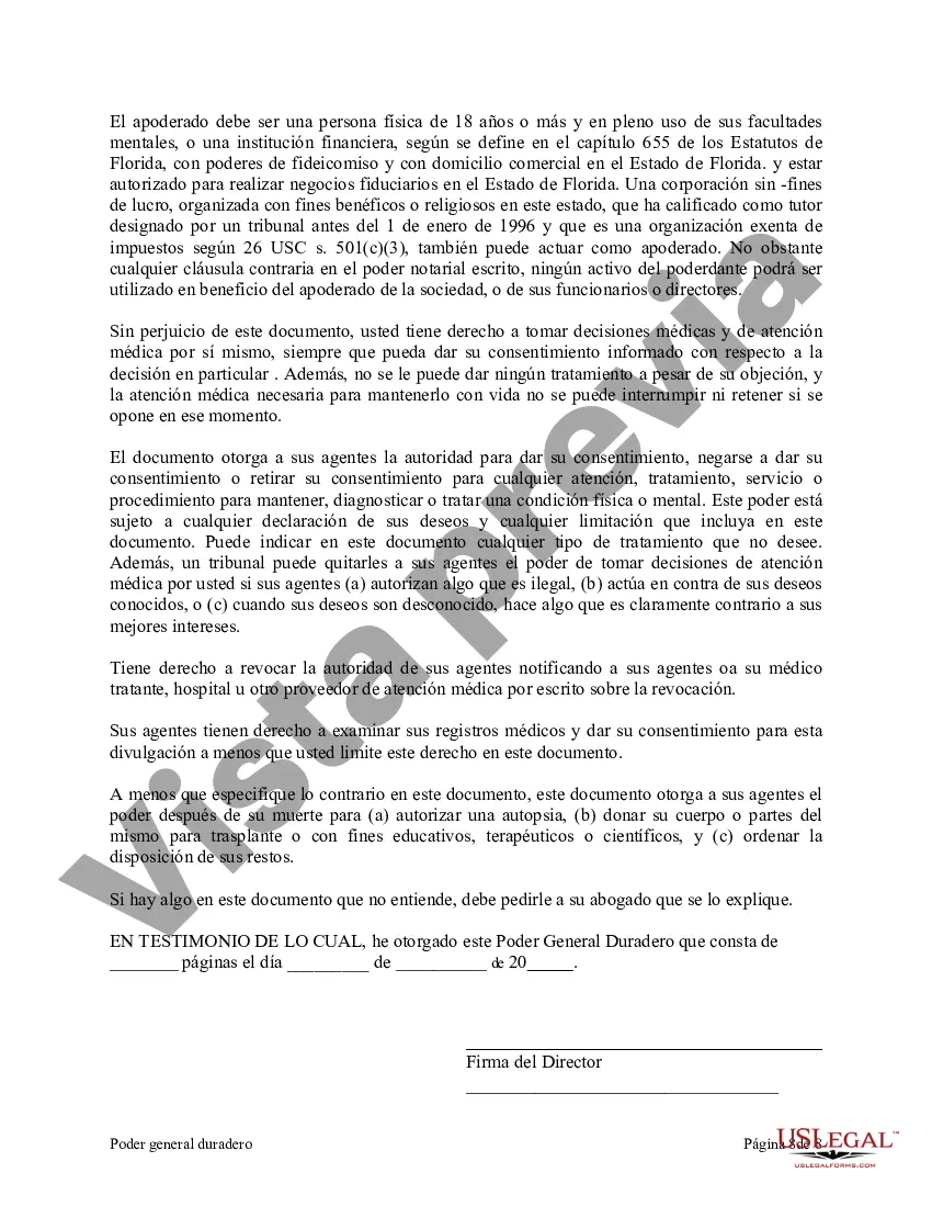 Preview Poder notarial duradero para la propiedad, las finanzas y la atención médica