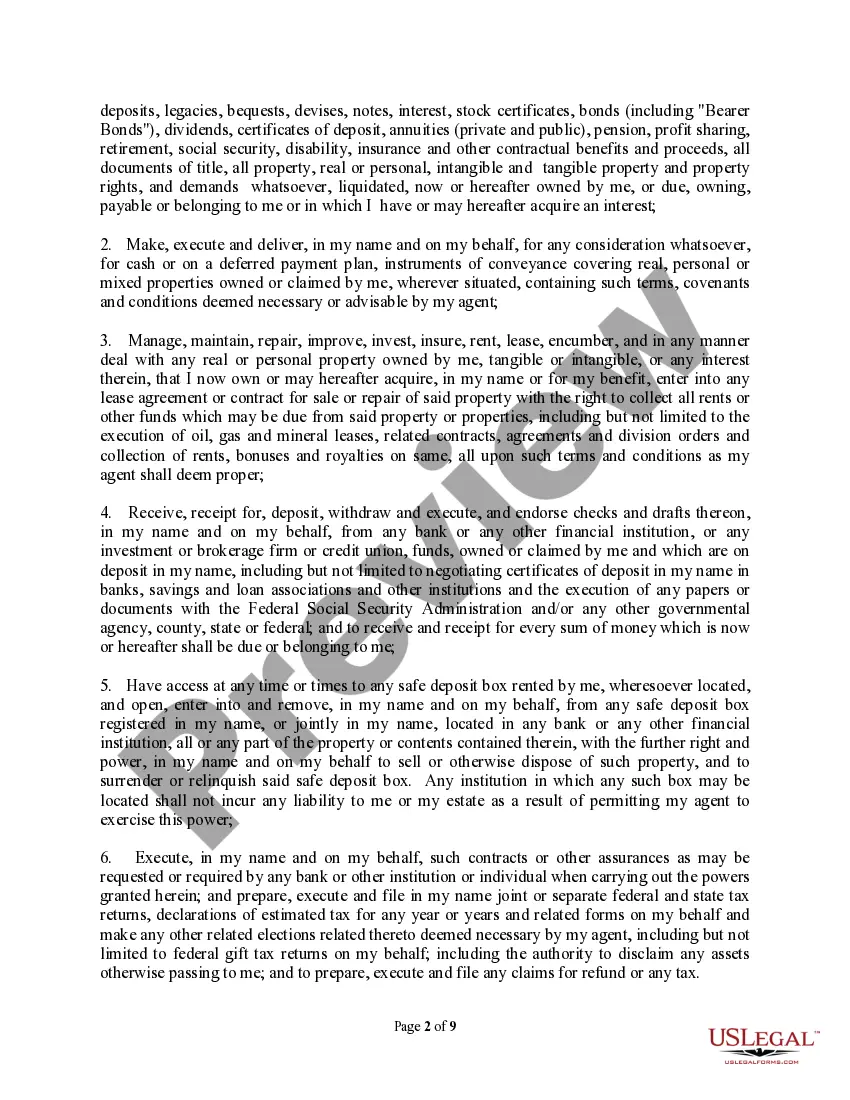 Preview Durable Power of Attorney for Property, Finances and Health Care