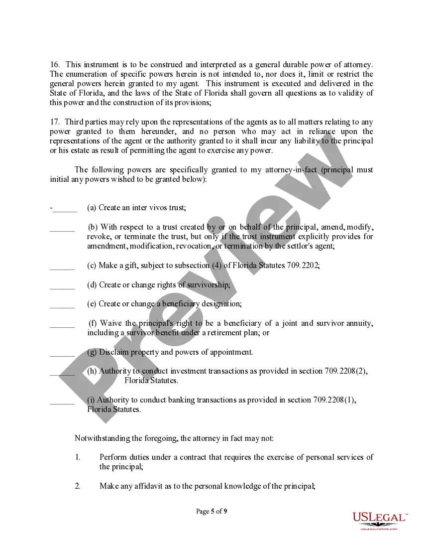 Preview Durable Power of Attorney for Property, Finances and Health Care