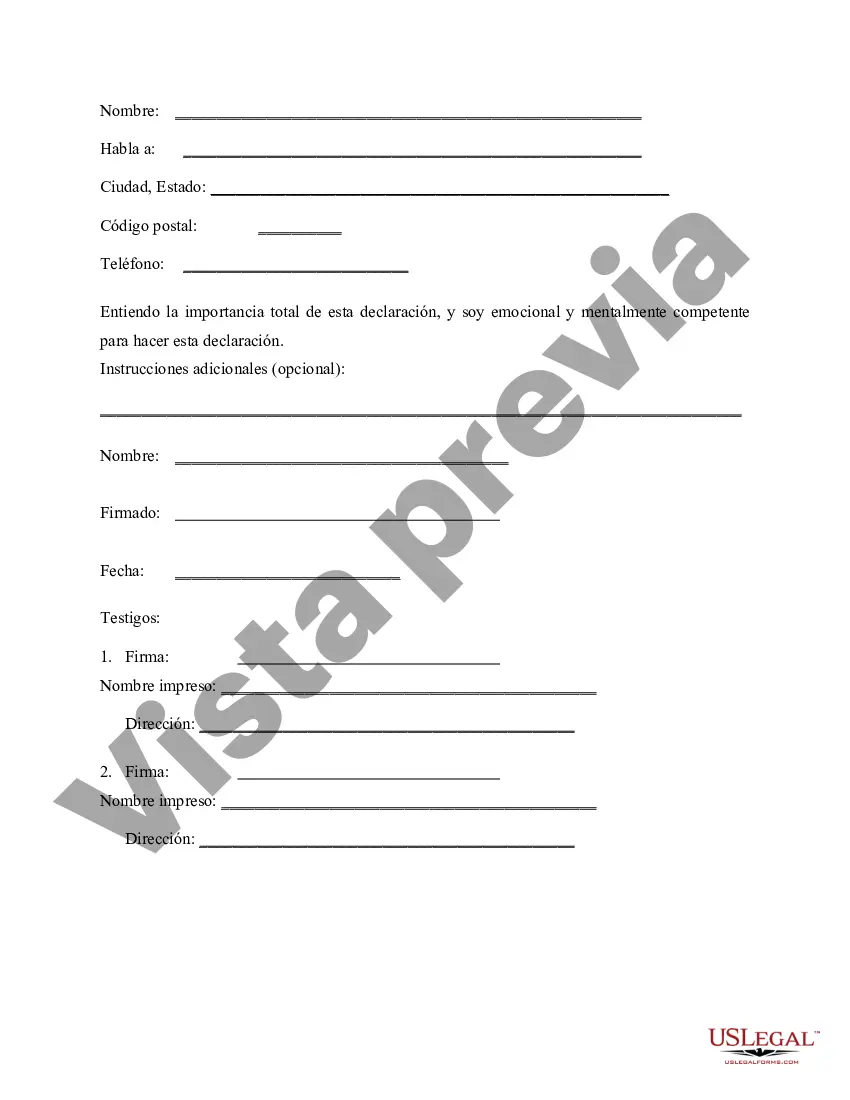 Preview Testamento vital estatutario