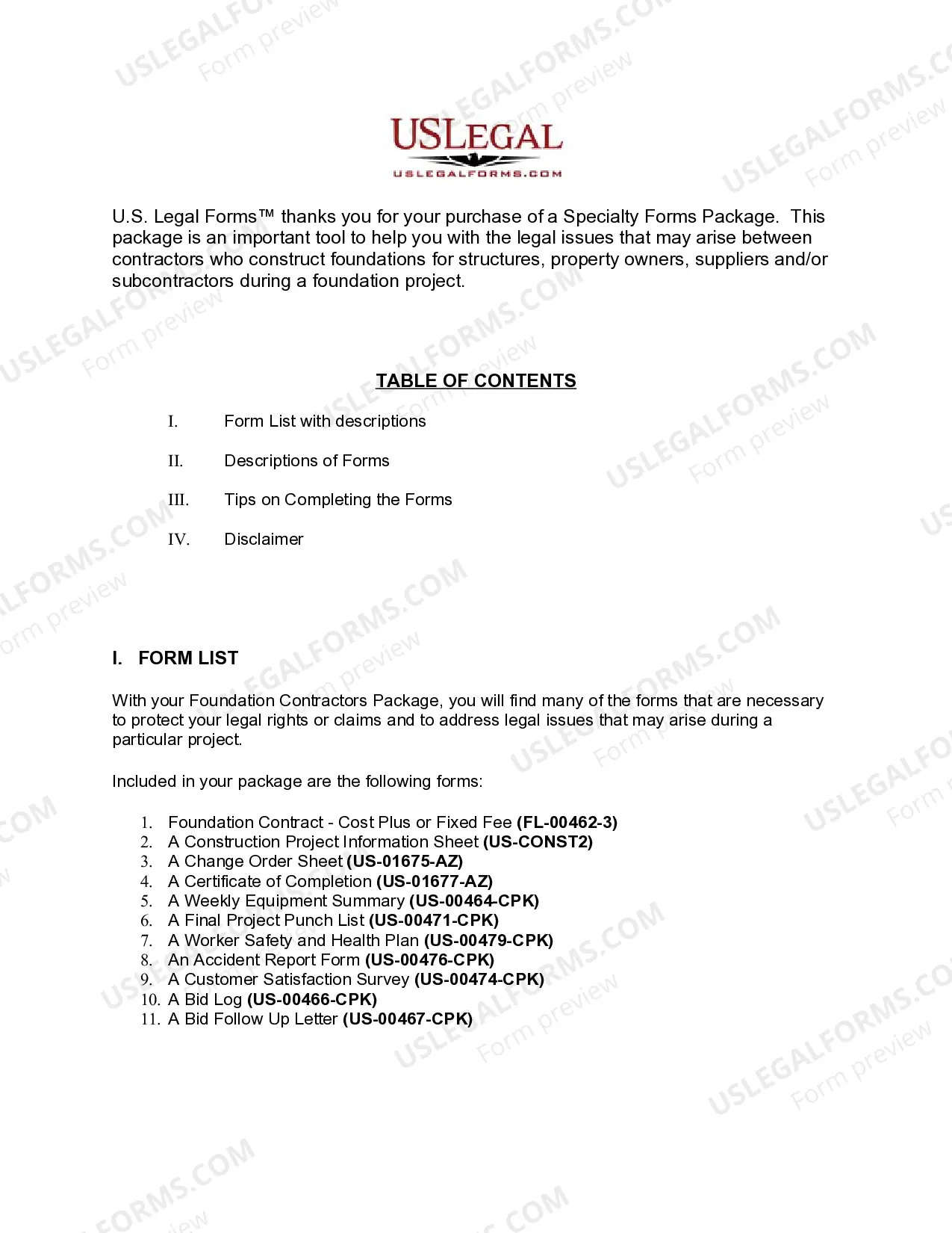 Preview Florida Foundation Contractor Package