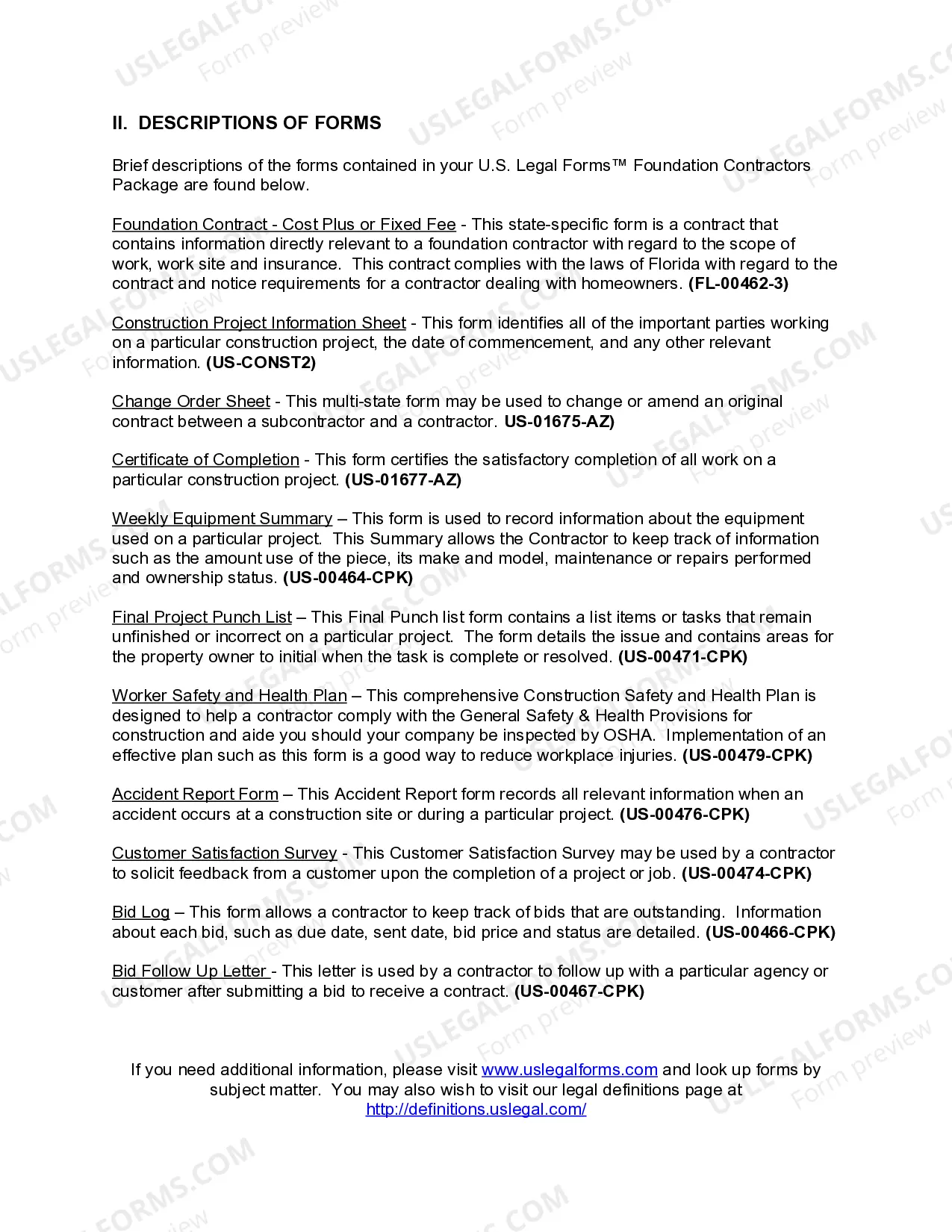 Preview Florida Foundation Contractor Package