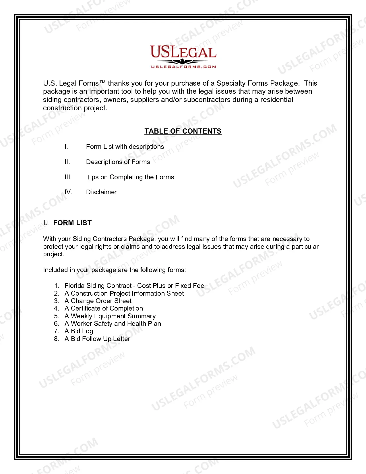 Preview Florida Siding Contractor Package