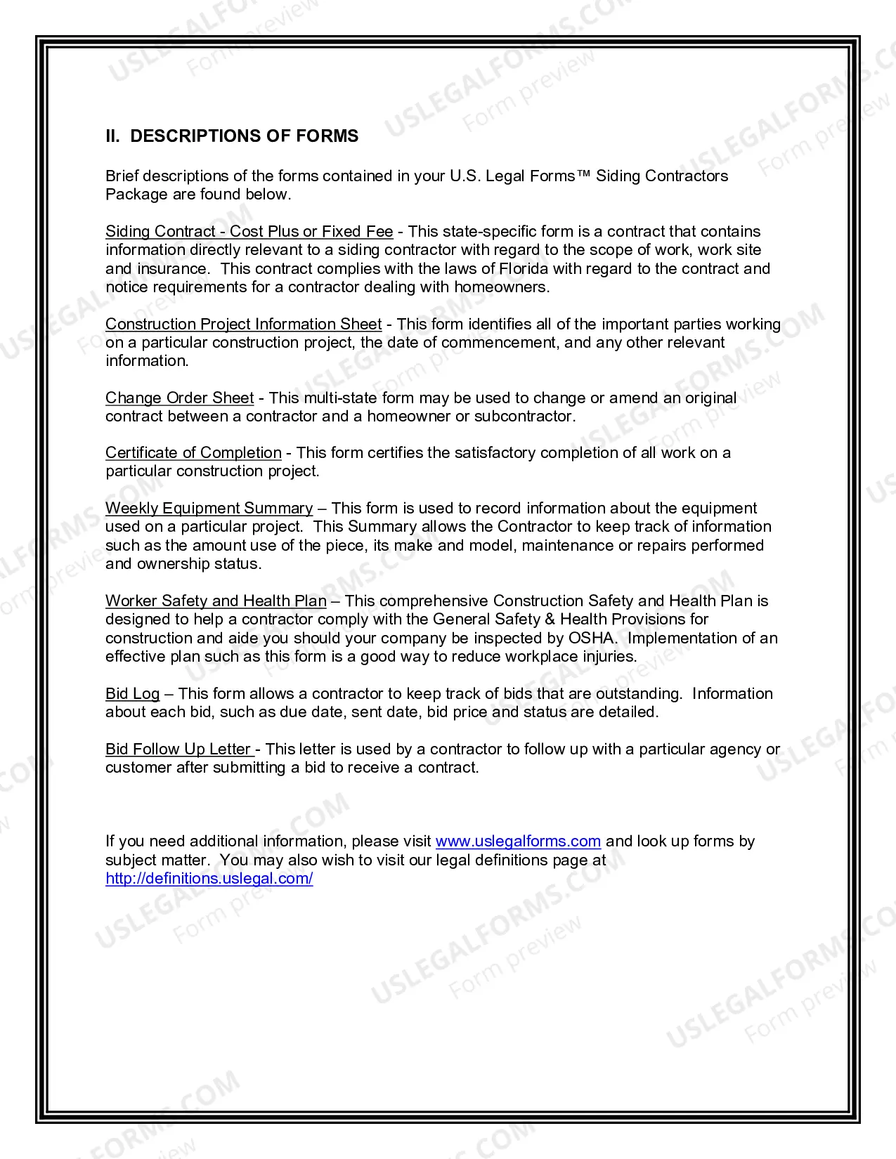 Preview Florida Siding Contractor Package