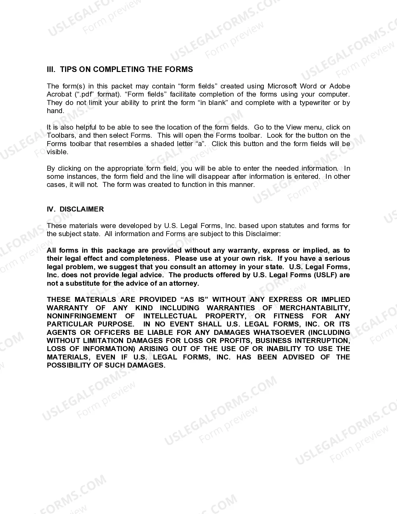 Preview Florida Living Wills and Health Care Package